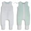 Celoročný spací vak s nohami MELANGE GREY/MINT, veľkosť XS (6-12m), sivá/mätová, od značky Sleepee