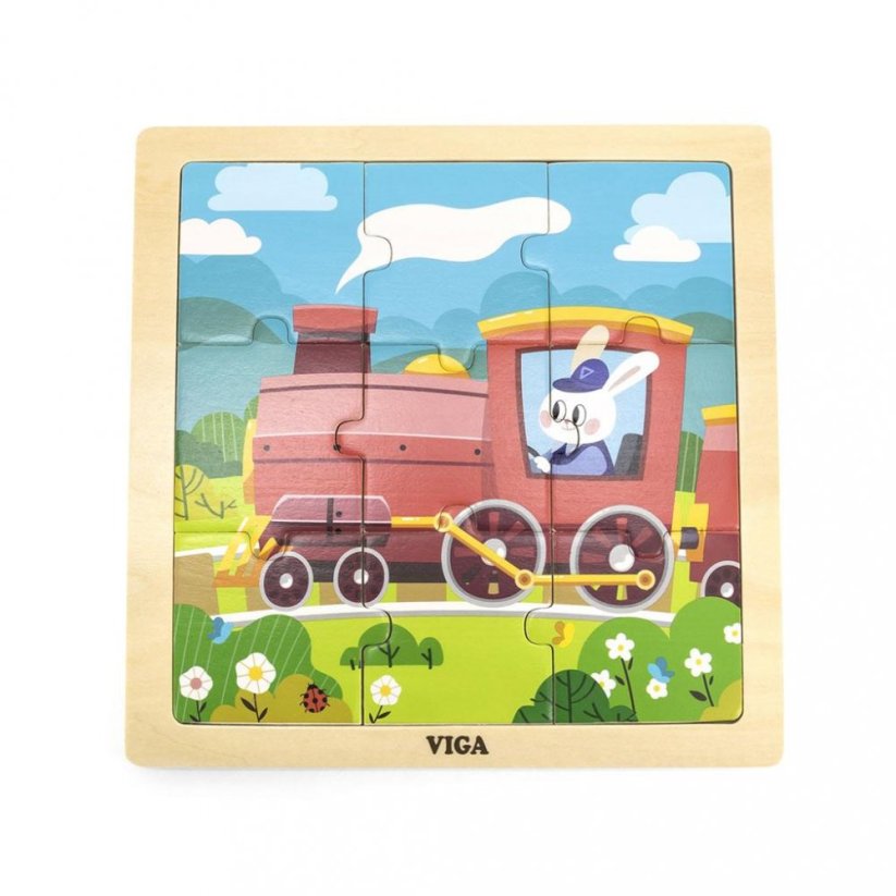Detský eshop: Drevené puzzle pre najmenších Viga 9 ks Vlak
