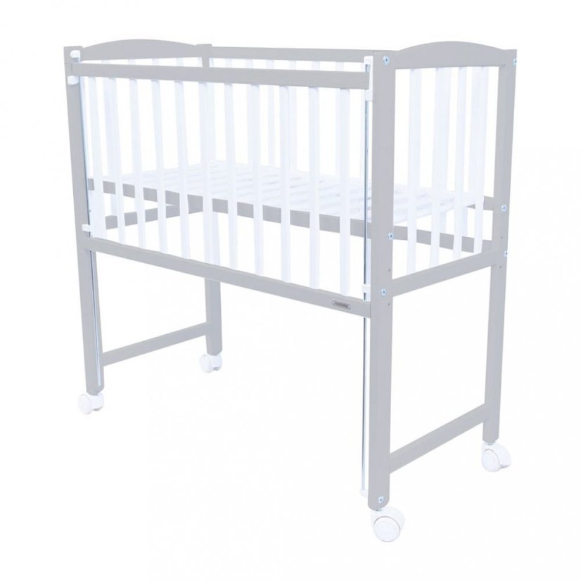 Detský eshop - Detská prístavná postieľka MATEO 90x40 cm bielo-sivá