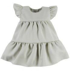 Detský eshop: Dievčenské šaty s volánikmi nature - khaki, značka EEVI