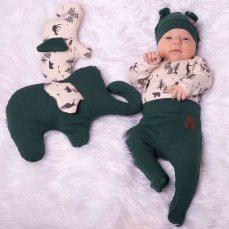 Dojčenské bavlnené polodupačky Nicol Bambi zelená