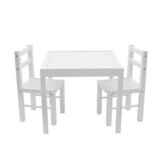 Detský eshop: Detský drevený stôl so stoličkami Drewex biely
