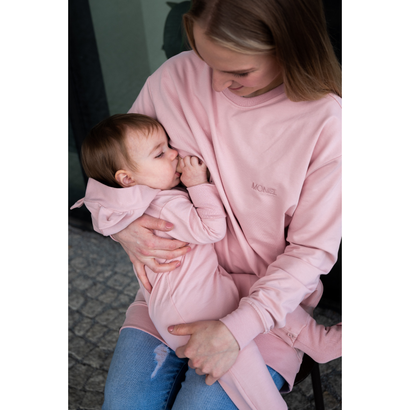 Detská rastúca tepláková súprava, Cat, BASIC Powder Pink, púdrová ružová, od značky Moniel - Veľkosť: 68 (3-6m) MON