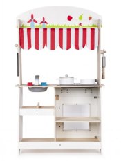 Detský eshop: Drevená kuchynka s príslušenstvom, 101 x 60 x 27 cm - biela, značka ECO TOYS