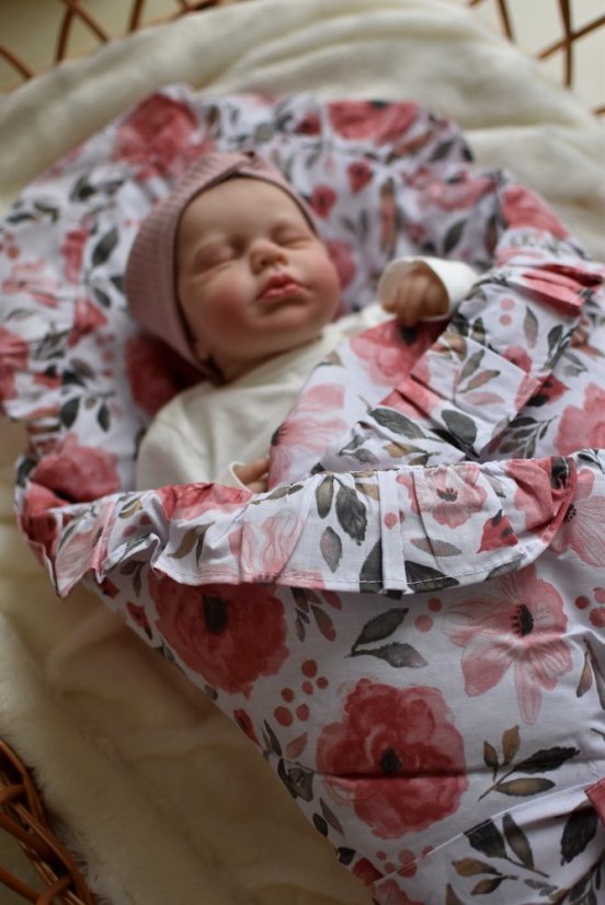 Rýchlozavinovačka s volánikom a stuhou BEGONIE, marhuľová, od značky Baby Nellys + darček prebaľovacia podložka