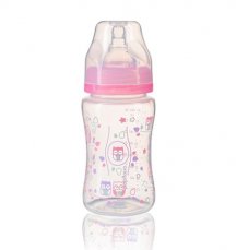 Antikoliková fľaštička so širokým hrdlom Baby Ono - ružová, značka BabyOno