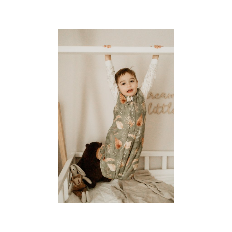 Celoročný spací vak s nohami MELANGE GREY/MINT, veľkosť XS (6-12m), sivá/mätová, od značky Sleepee