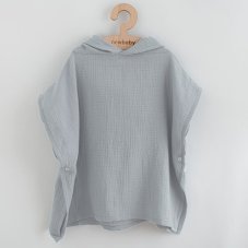 Detský eshop - Detské mušelínové pončo Feeling svetlo sivé 35 cm Detský eshop - Detské mušelínové pončo Feeling svetlo sivé 35 cm