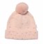 Zimná čiapka s brmbolcom + šál, Pearls, Baby Nellys - púdrovo ružová, veľ. 54/58 - Veľkosť: 122 (6-7r)