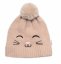 Zimná čiapka s brmbolcom + šál, Kitty, Baby Nellys - cappuccino, veľ. 54/58 - Veľkosť: 122 (6-7r)