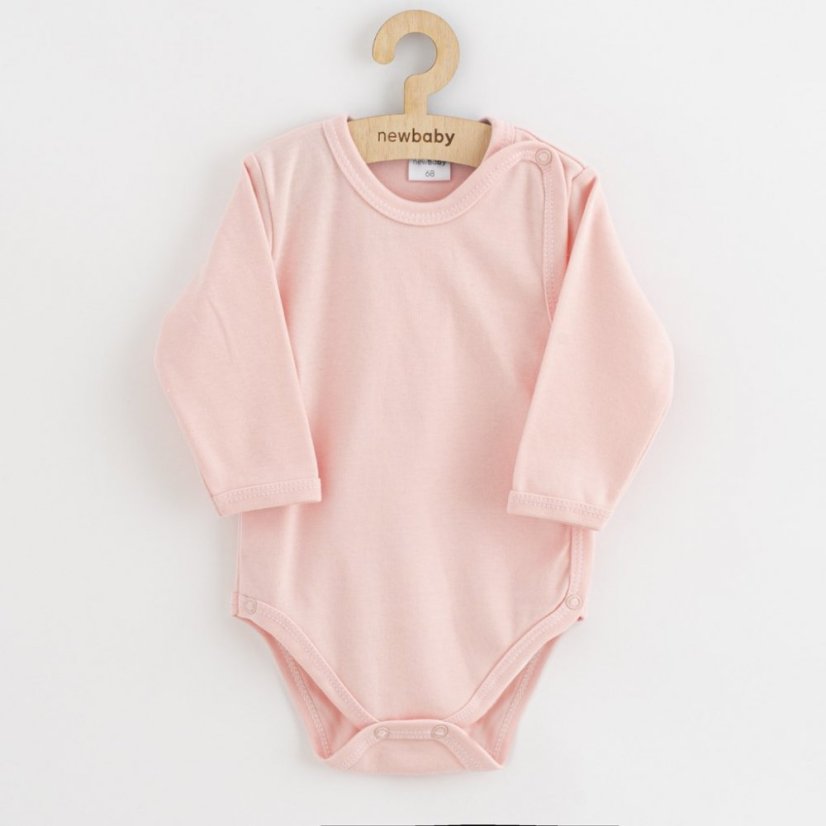 Dojčenské body celorozopínacie CLASSIC II svetloružové, od značky NEW BABY - Veľkosť: 56 (1-2m)