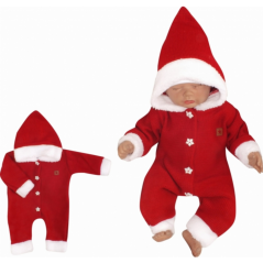 Z&Z Detský pletený overal s kapucňou Baby Santa, červený, od značky Z&Z