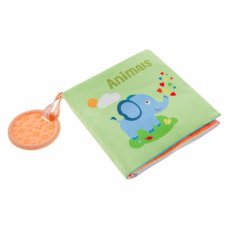 Detský eshop: Mäkká, šuštiaca a pískajúca knižka s detské hryzátkom - zvieratká