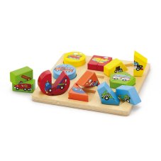 Detský eshop - Drevené puzzle pre najmenších Tvary a auta Detský eshop - Drevené puzzle pre najmenších Tvary a auta
