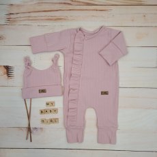 Letný bavlnený overal na zips + čiapka (74-86) Candy Pink od značky Kazum