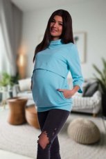 Detský eshop: Tehotenské a dojčiace teplákové triko - mätové, značka Be MaaMaa