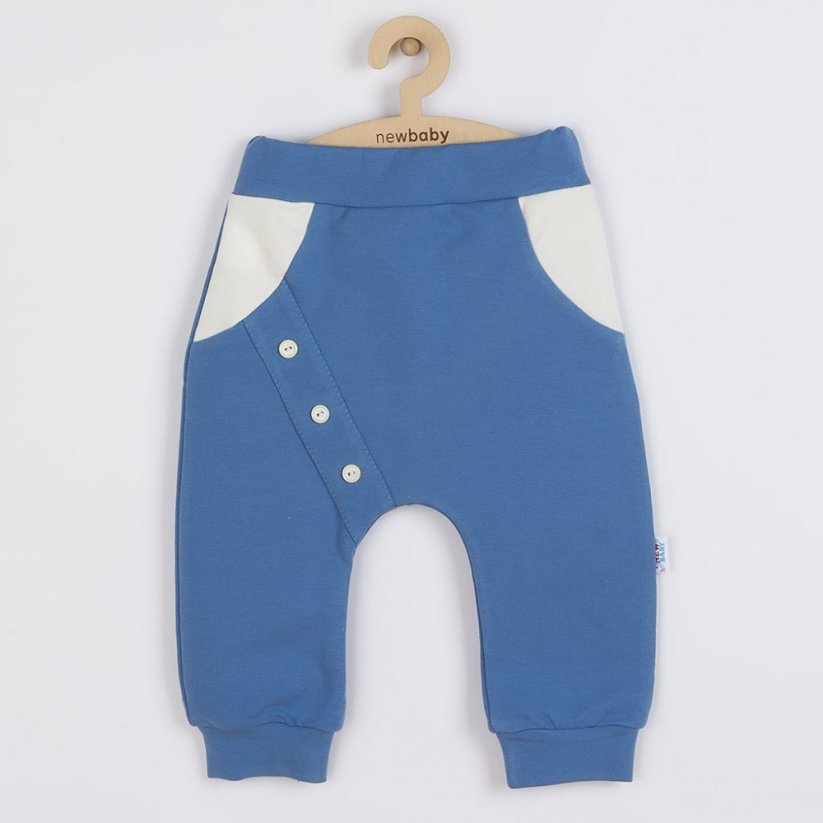 Dojčenské bavlnené tepláčky New Baby The Best modré - Veľkosť: 56 (1-2m), Farba: Modrá