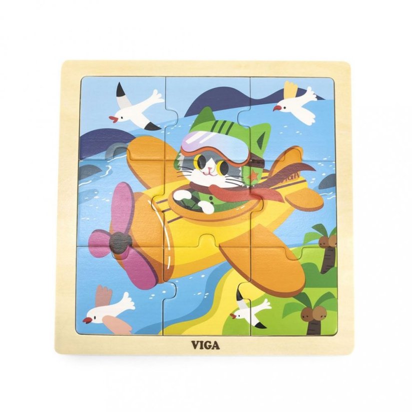 Detský eshop: Drevené puzzle pre najmenších Viga 9 ks Lietadlo
