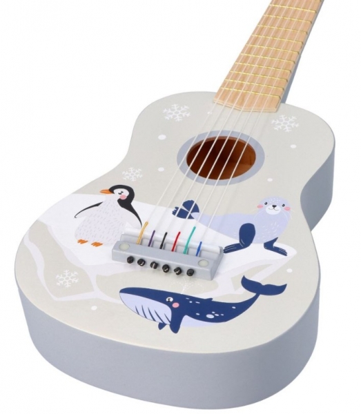 Detský eshop: Drevená gitara arktické zvieratká, značka Adam Toys