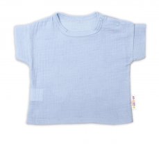 Detský eshop: 2-dielna mušelínová súpravička, tričko + kraťasky boy, svetlo modrá, značka Baby Nellys