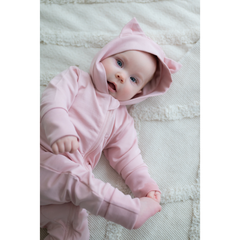 Detská rastúca tepláková súprava, Cat, BASIC Powder Pink, púdrová ružová, od značky Moniel - Veľkosť: 68 (3-6m) MON
