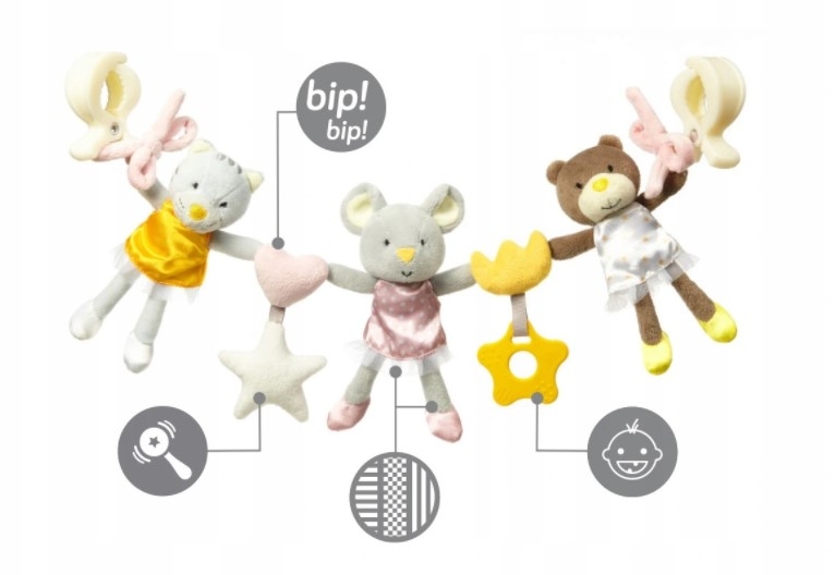 Detský eshop: Závesná edukačná hračka na detský kočík ballerinas, sivá, značka BabyOno