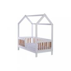 Detský eshop: Detská buková posteľ so zábranou Drewex Casa Bambini 160x80x174 cm