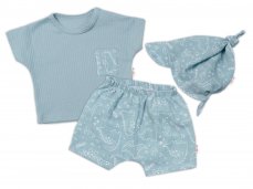 Detský eshop: Tričko s krátkym rukávom, kraťasky + šatka, mušelín, dino, baby nellys, mätové